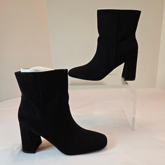 DREAM PAIRS Women's Chunky Heel Ankle Booties Almond Toe/Zipper Sz: 7.5 Black - Picture 8 of 13